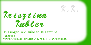 krisztina kubler business card