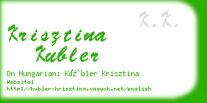 krisztina kubler business card